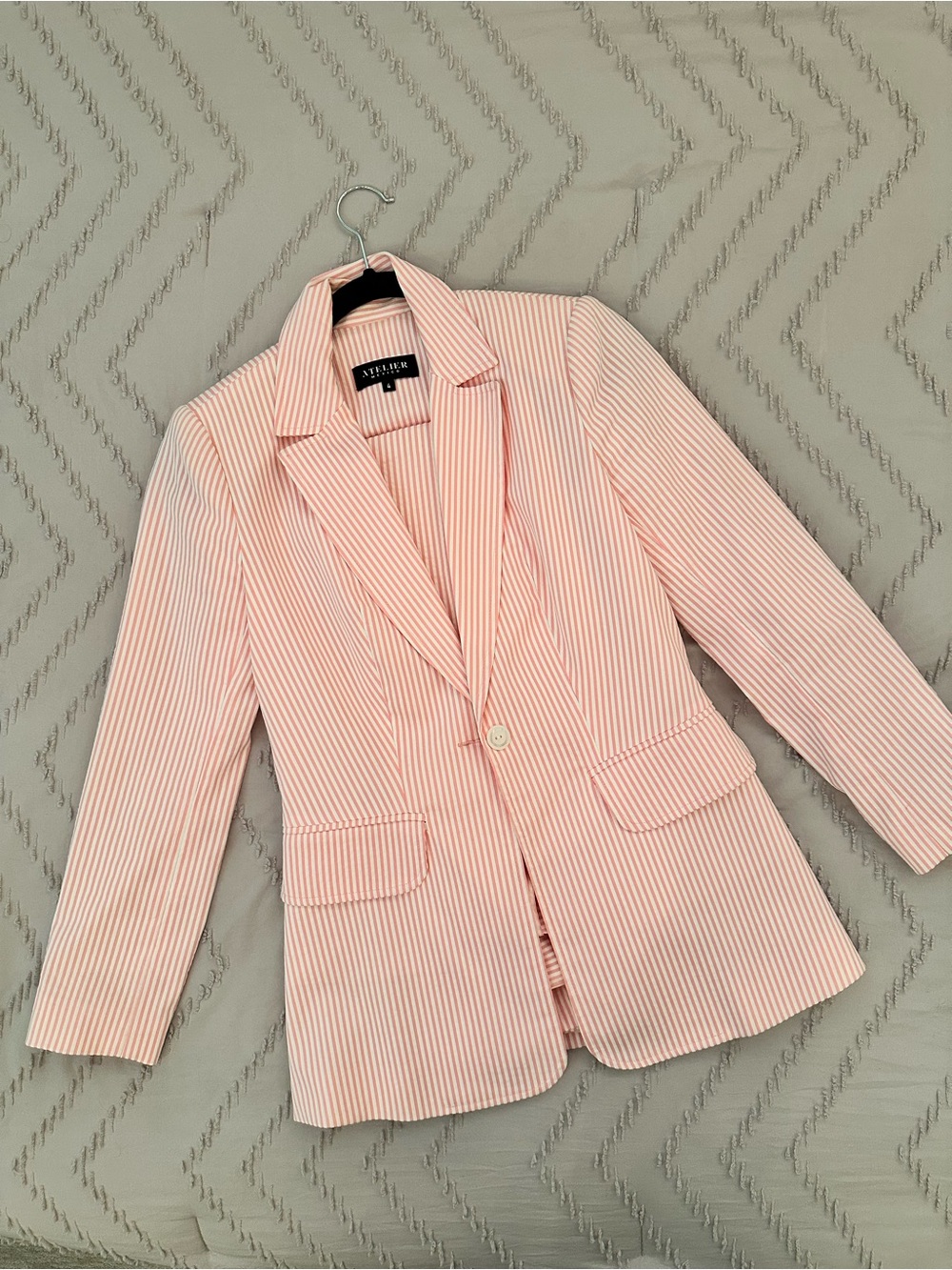 Pink & White Striped Blazer and pants